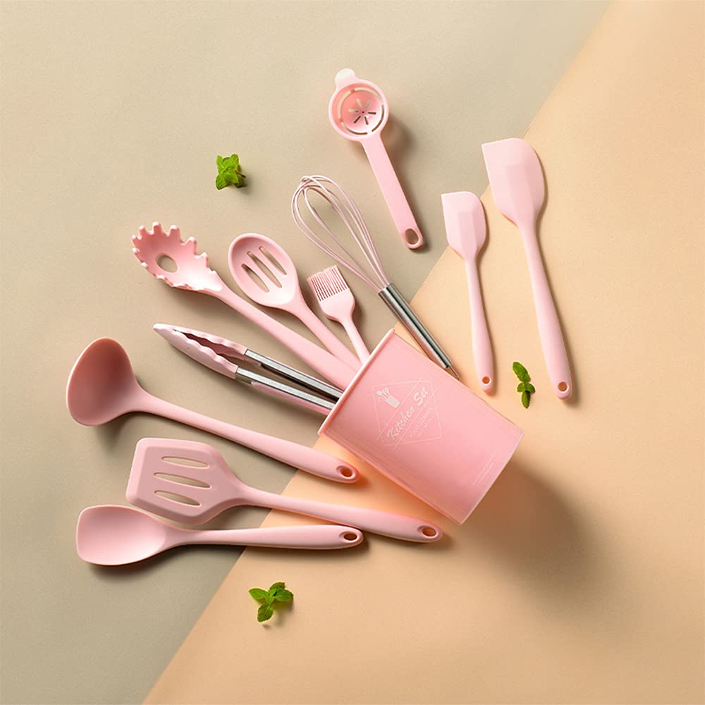 Kitchen Utensils Set-12 Pieces Silicone Cooking Utensils Set (Dishwasher Safe)