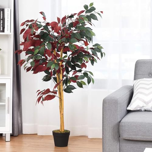 4ft Artificial Fake Ficus Tree for Indoor Outdoor Decorations