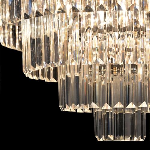 Luxury Smoke Crystal Chrome Chandelier, 8 Lights Pendant