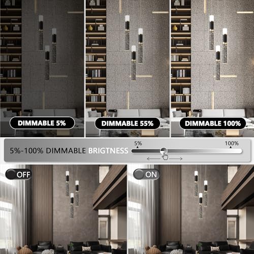 39.37" Larger Chandelier for High Ceilings, 7 Ring Dimmable with Remote