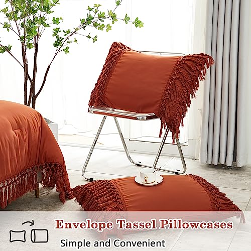 3 Pieces Boho Terracotta Lightweight Comforter Sets