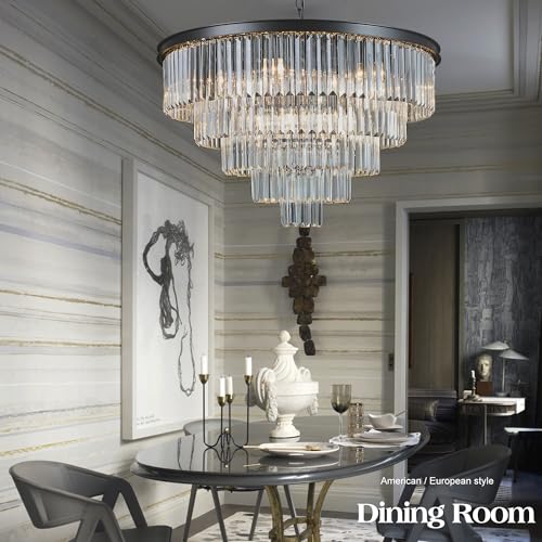 Luxury Smoke Crystal Chrome Chandelier, 8 Lights Pendant