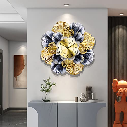 Large Wall Clock for Living Room Decor - Silent Battery Operated