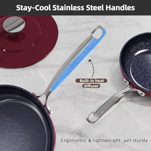 13pc Healthy G10 Duralon Ceramic Coating, Ultra Non-Stick, Stay-Cool Handles