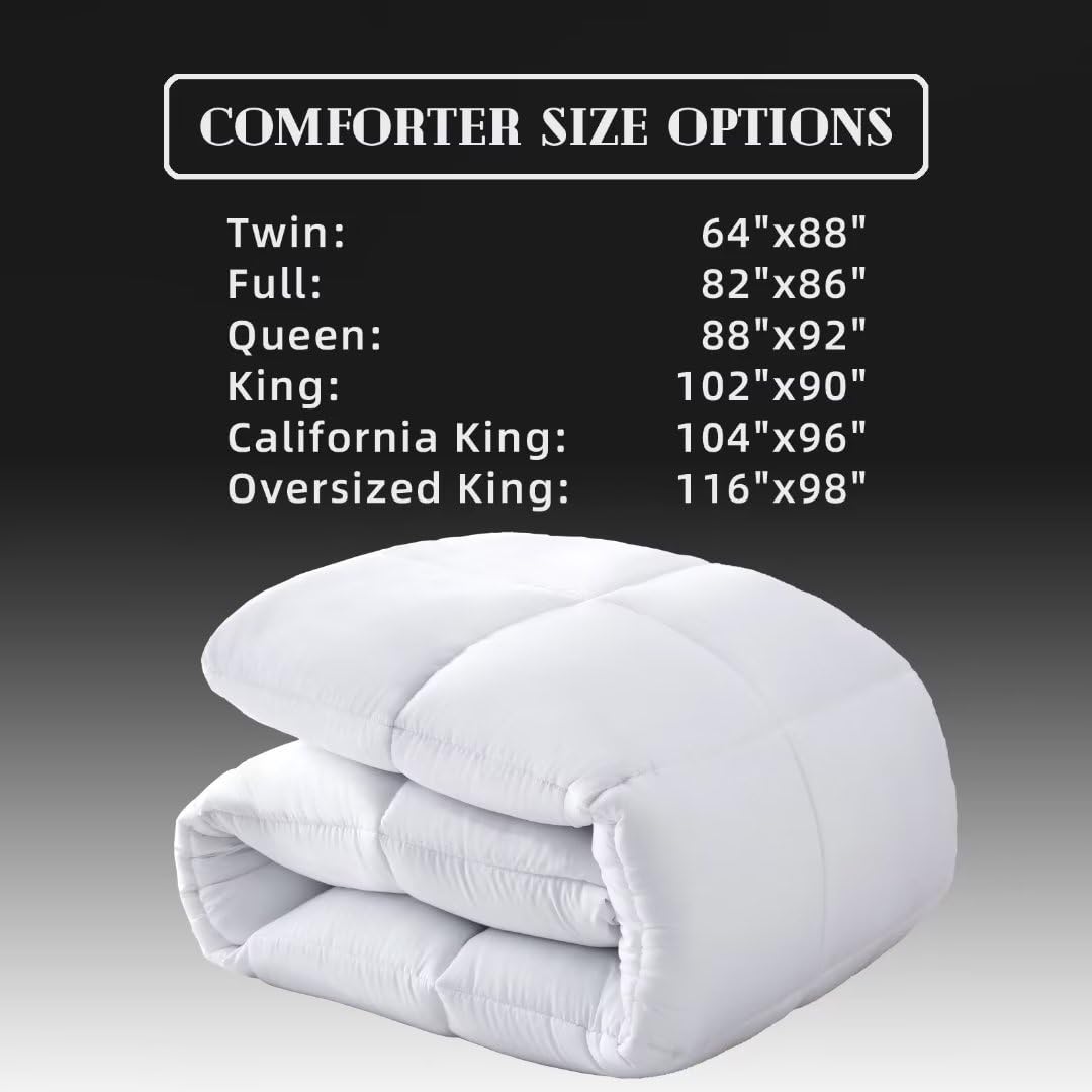 Comforters Queen Size, Duvet Insert, White All Season Duvet, Lightweight