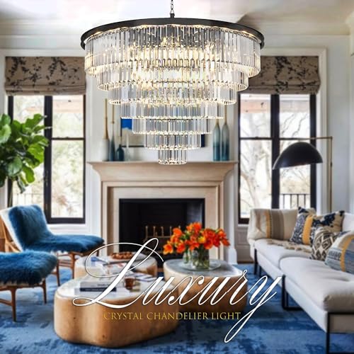 Luxury Smoke Crystal Chrome Chandelier, 8 Lights Pendant