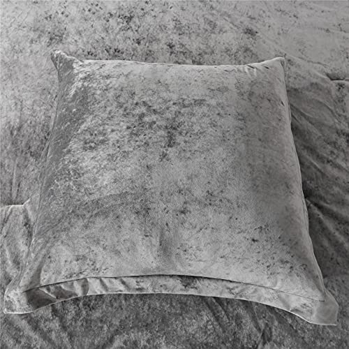 Distressed Velvet Comforter Set Brushed Solid Microfiber Reverse