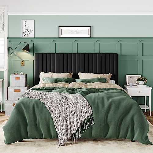 Velvet Upholstered Platform Bed with Adjustable Vertical Channel