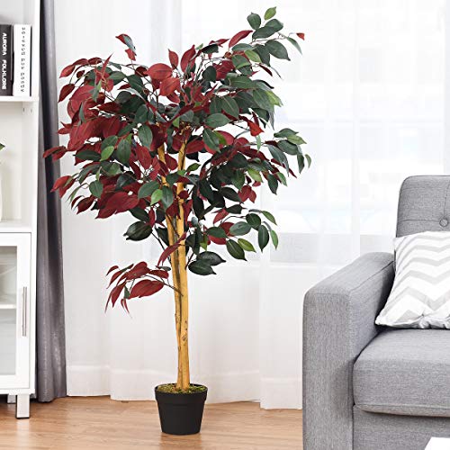 4ft Artificial Fake Ficus Tree for Indoor Outdoor Decorations