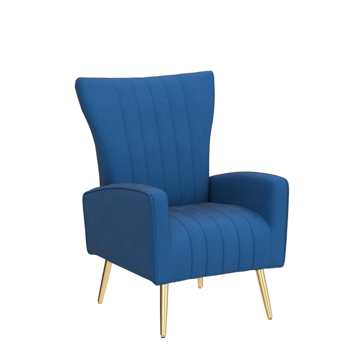 Velvet Accent Chairs Set of 2, Wing Back Mid Century Modern Arm Chair