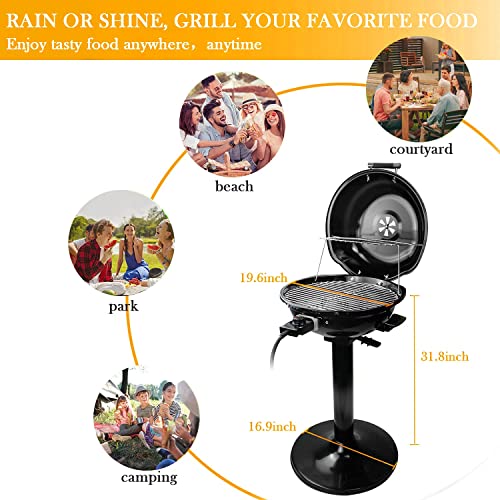 Electric BBQ Grill Techwood 15-Serving Indoor/Outdoor Electric Grill