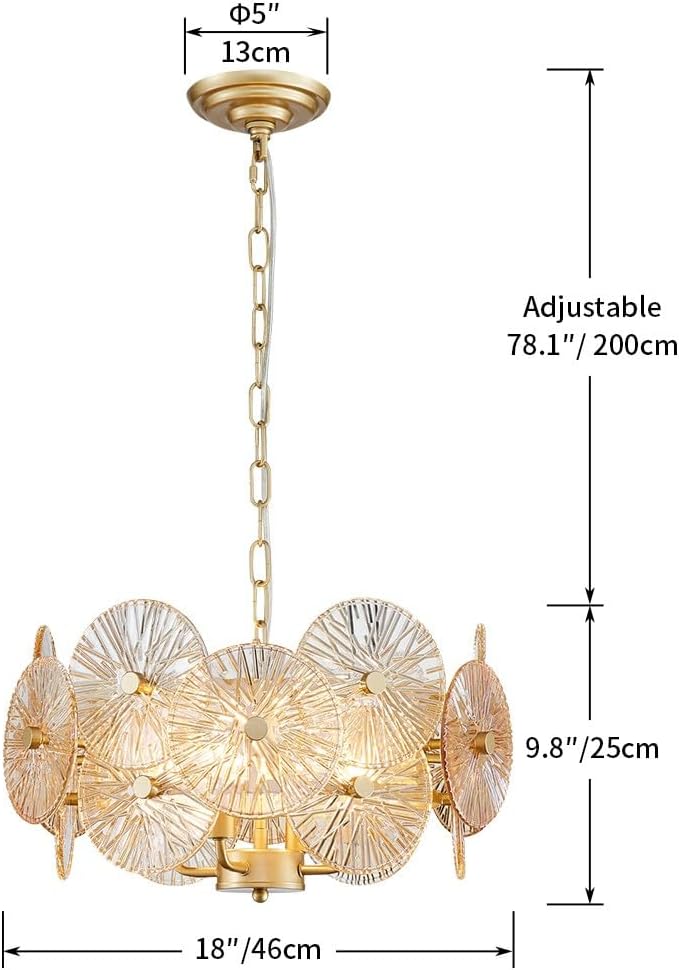 4 lights Modern Style Crystal Champagne Pendant Chandelier