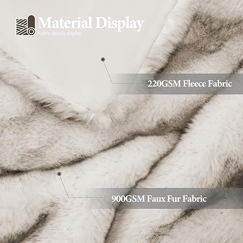 Luxury 1000GSM Faux Fur Throw Blanket, Elegant Soft Reversible Mink