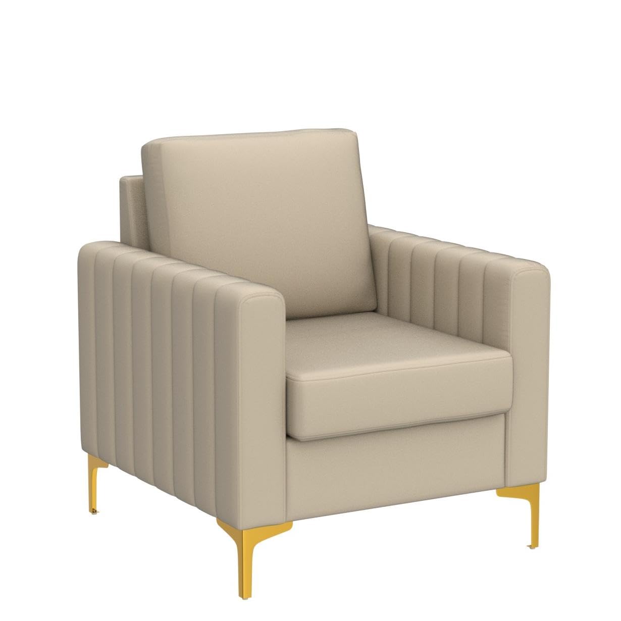 Velvet Accent Club Chairs Set of 2 with Gold Metal Legs