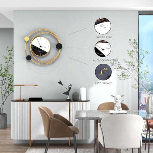 Large Silent Wall Clocks, Modern, Battery Operated, Non-Ticking