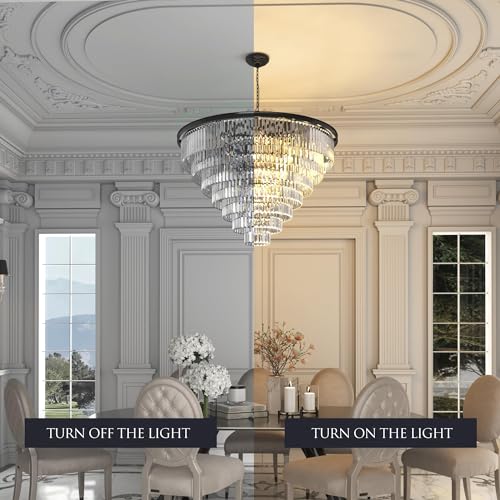 Luxury Smoke Crystal Chrome Chandelier, 8 Lights Pendant