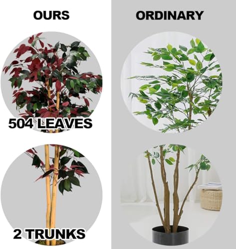 4ft Artificial Fake Ficus Tree for Indoor Outdoor Decorations