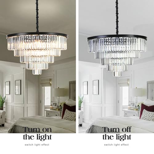 Luxury Smoke Crystal Chrome Chandelier, 8 Lights Pendant