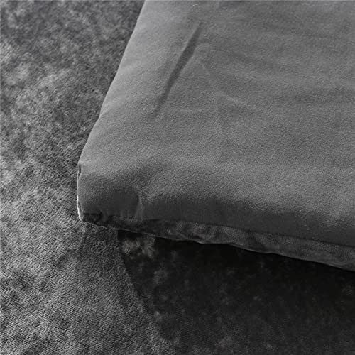 Distressed Velvet Comforter Set Brushed Solid Microfiber Reverse