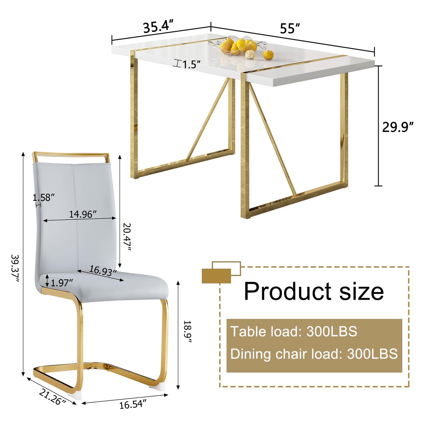 Dining Table Set for 4，5 Piece Dining Table Set