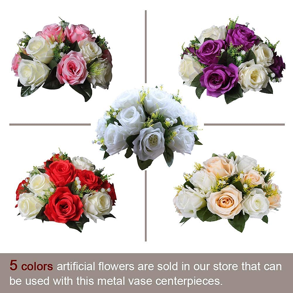 10Pcs/Set Metal Flower Vase, Wedding/Party Flowers Centerpieces for Table