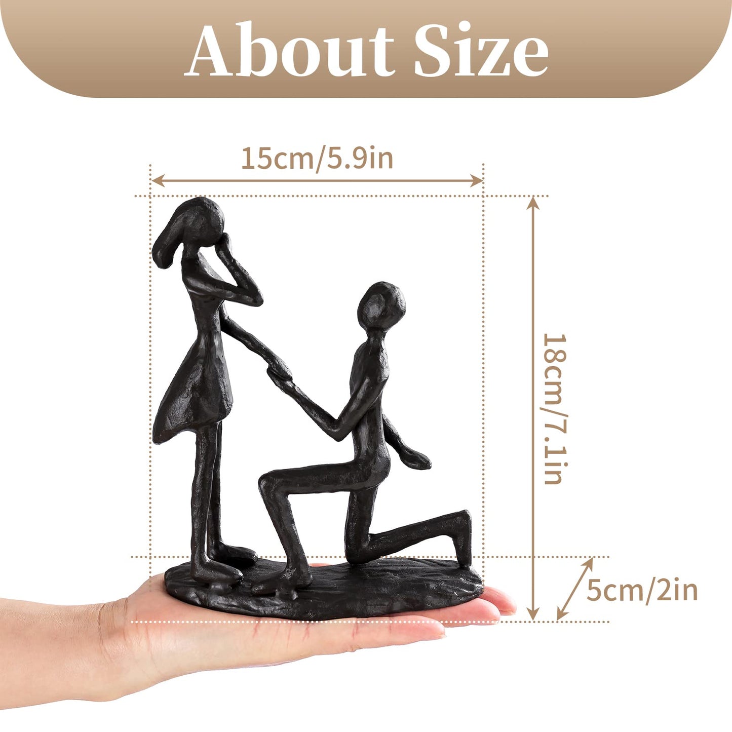 Iron Gift for Anniversaries Wedding Small Modern Abstract Figurine