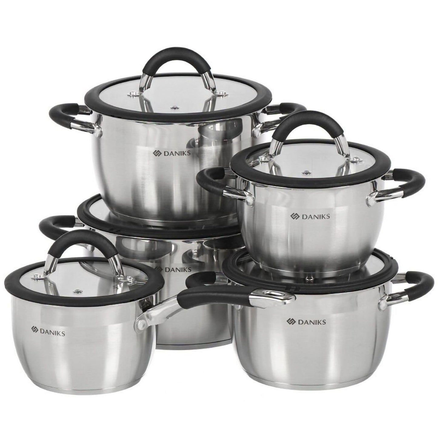 Stainless Steel Kitchen Induction Pot Cookware Set | 10-Piece