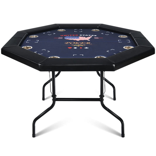 8 Player Octagonal Folding Portable Poker Table