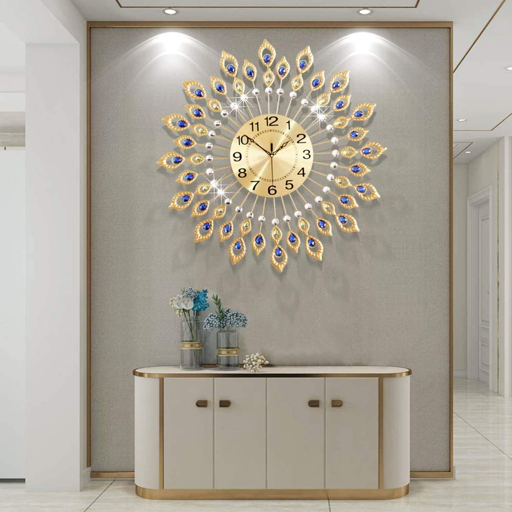 24 Inch Modern Metal Wall Clock Unique Design, Large Silent Battery Operated