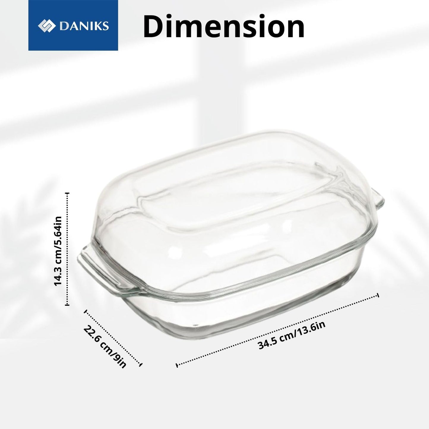 2-in-1 Glass Baking Dish with Borosilicate Glass Lid | 3.7 Quart Glass