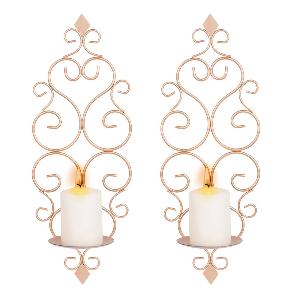 Candle Sconces Wall Decor Set of 2 Decorative Gold Wall Mounted