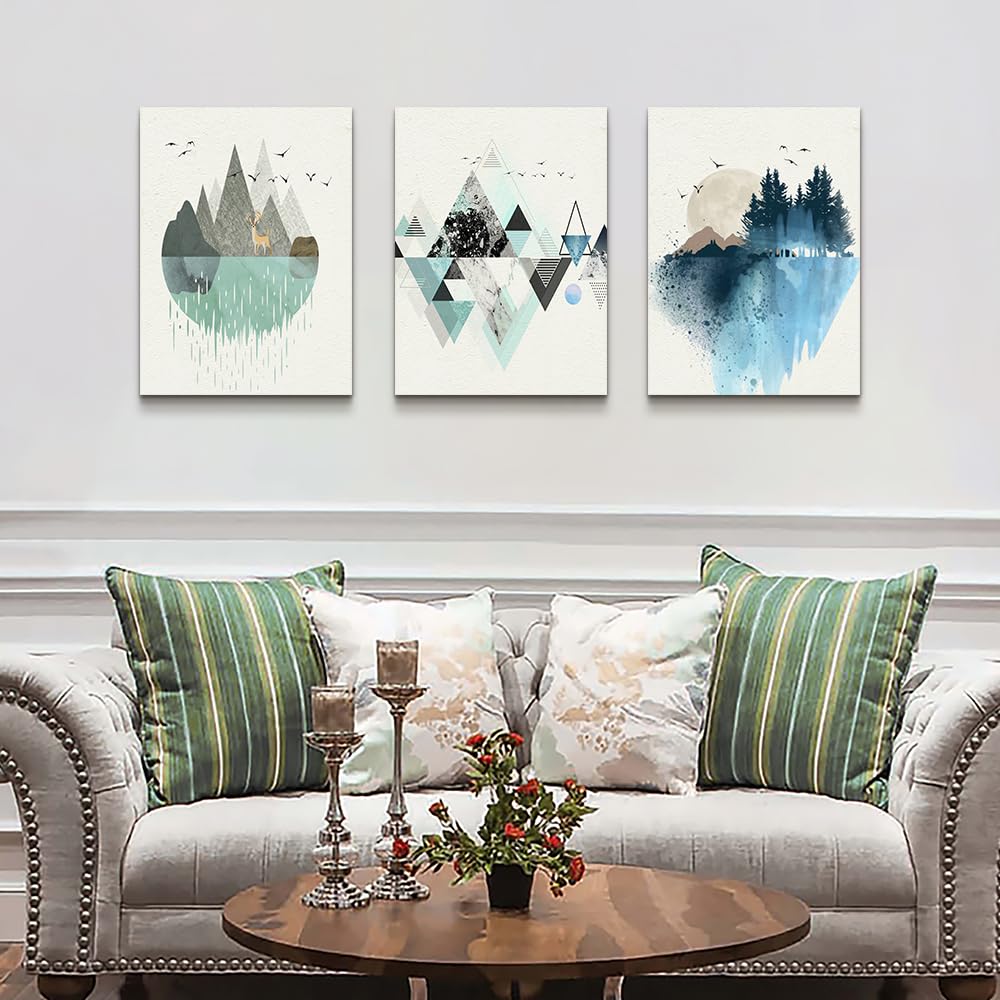 Framed Wall Art For Bedroom Abstract Wall Decor Art  3 Piece