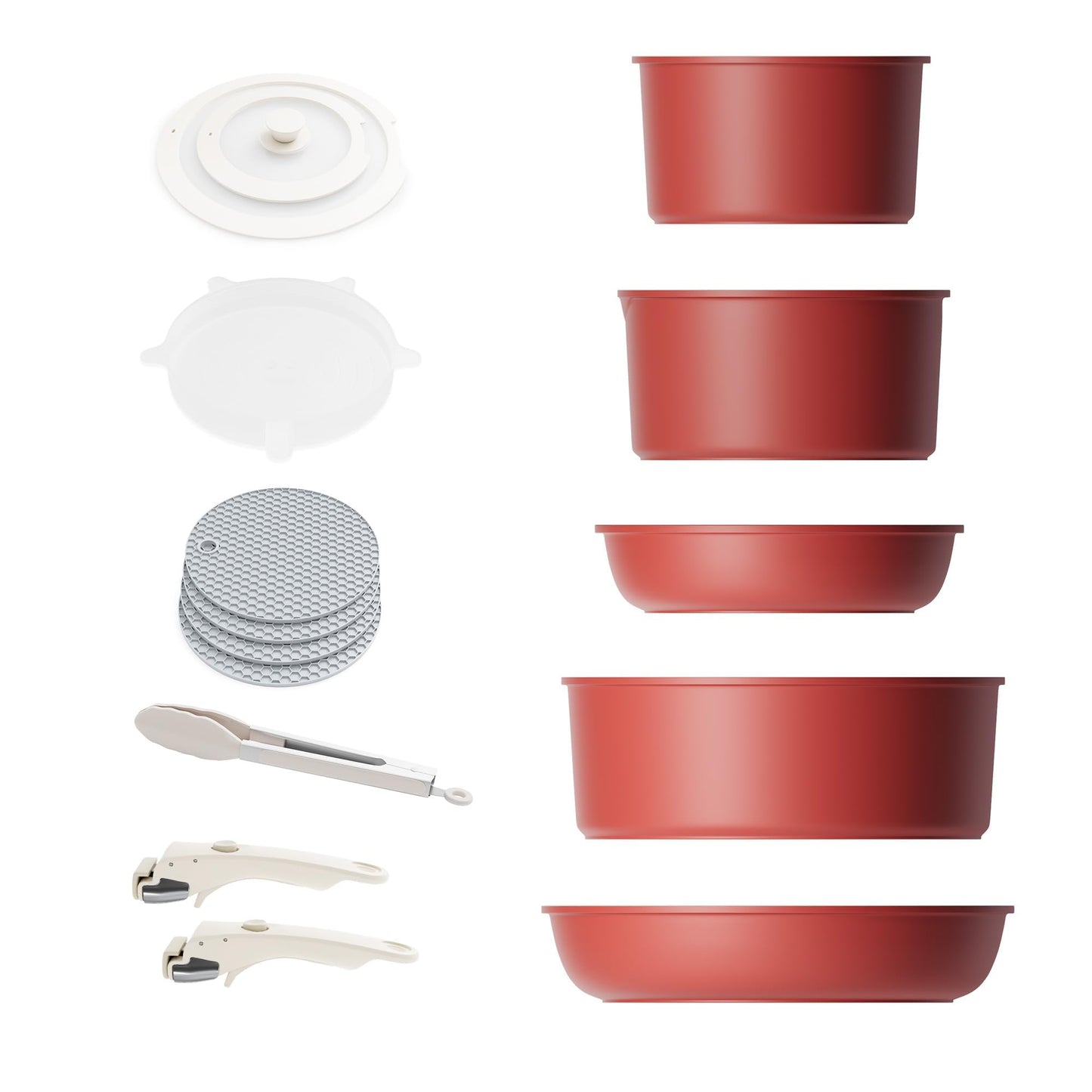 Pots and Pans Set Nonstick, Detachable Handle Cookware Sets, Stackable