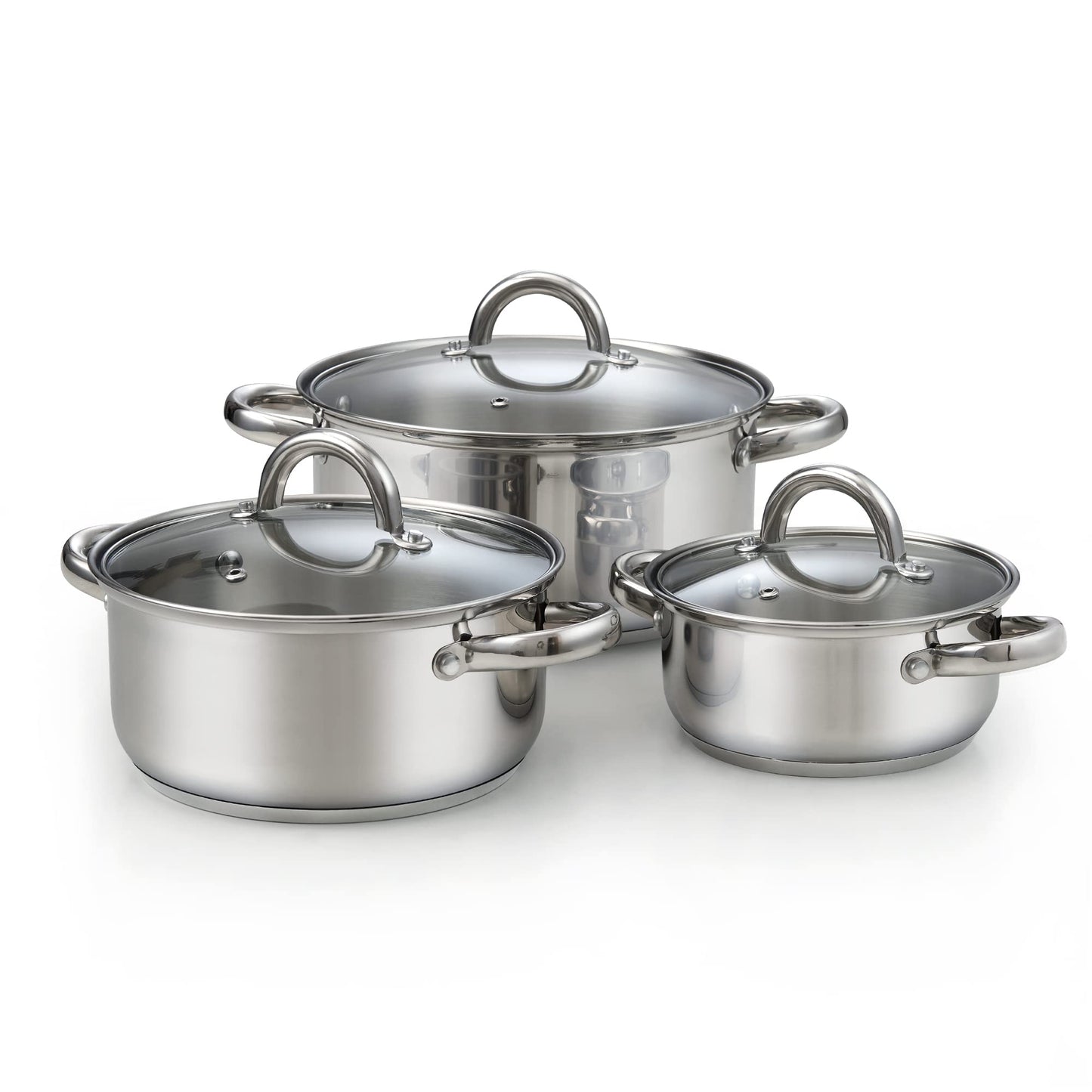 12-Piece Basic Stainless Steel Pots and Pans, Silver