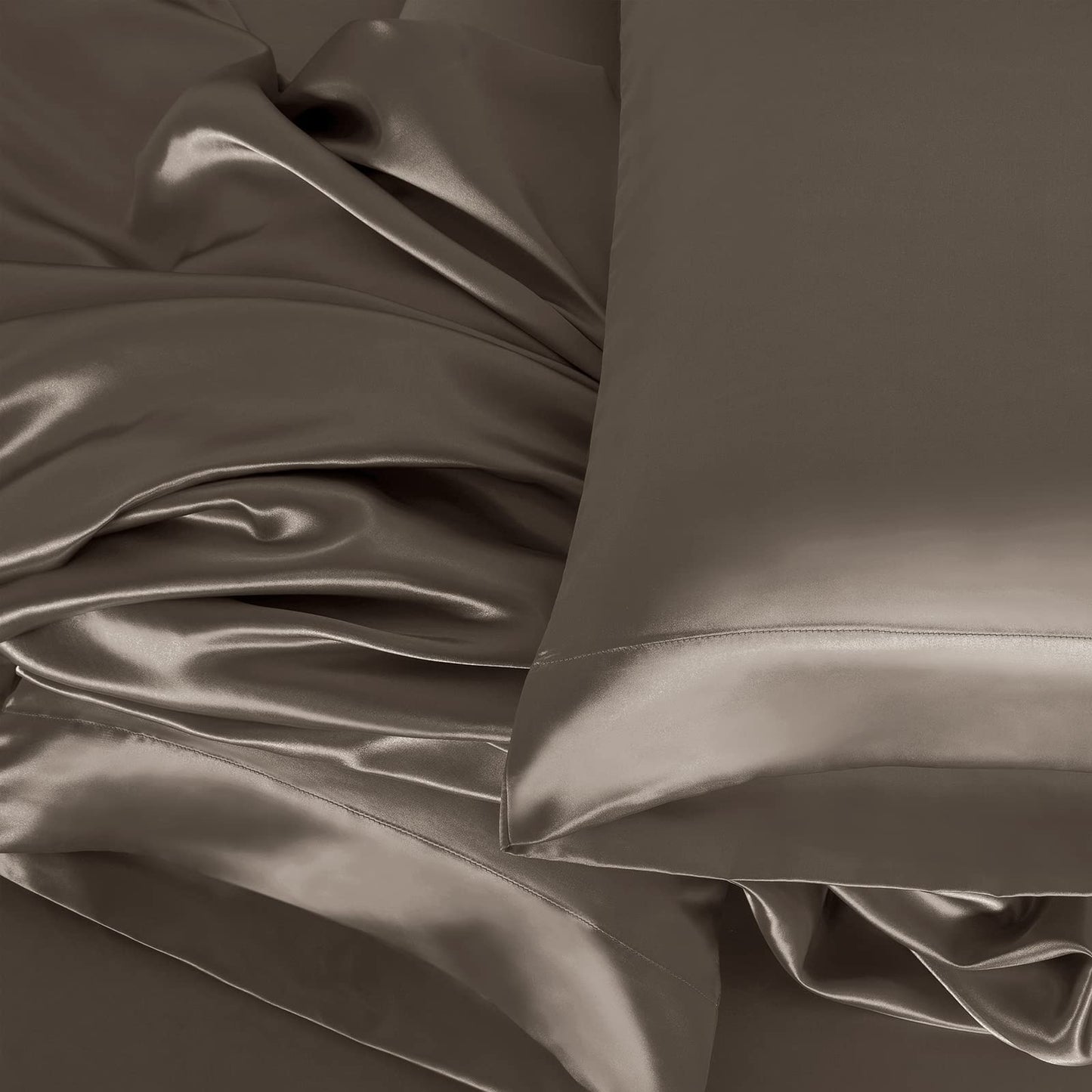 4pcs Satin Sheets Set Luxury Silky Satin Bedding Set with Deep Pocket