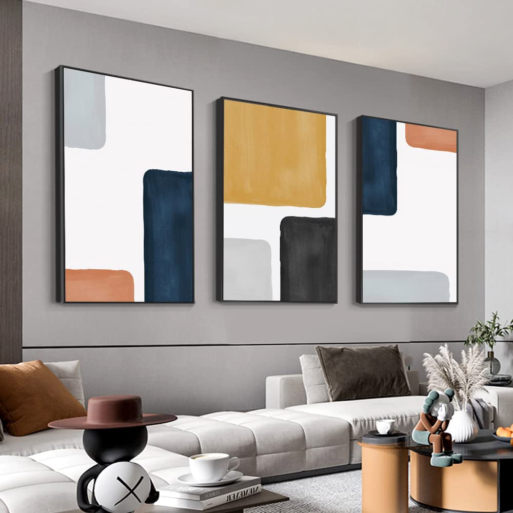 Wall Art, Modern Abstract Canvas Wall Art 3 Piece Set Of Painted Prints