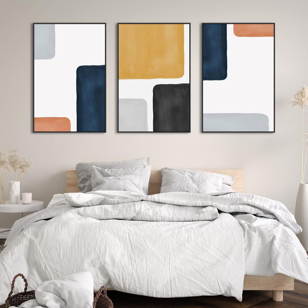 Wall Art, Modern Abstract Canvas Wall Art 3 Piece Set Of Painted Prints