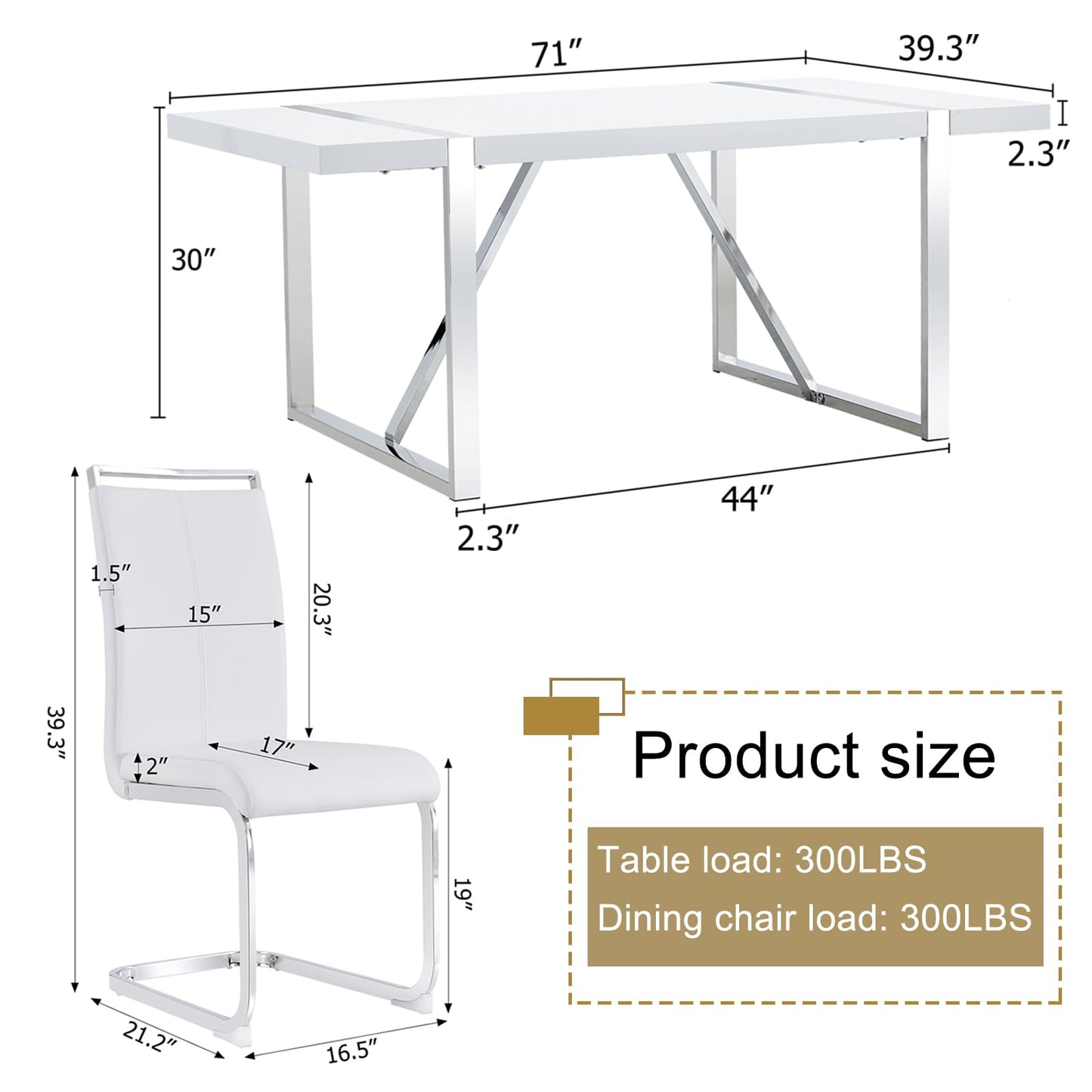 Dining Table Set for 4，5 Piece Dining Table Set