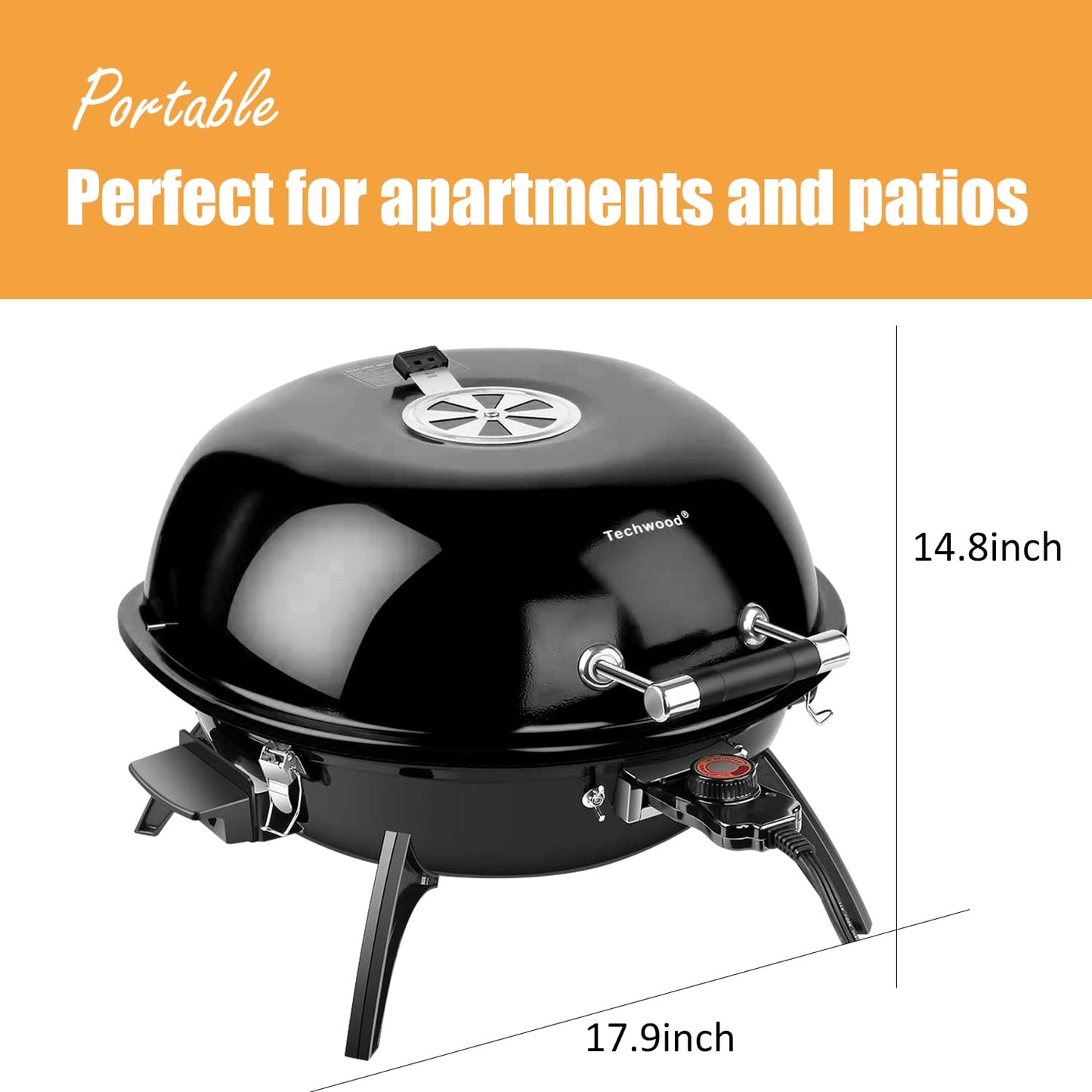 Electric BBQ Grill Techwood 15-Serving Indoor/Outdoor Electric Grill