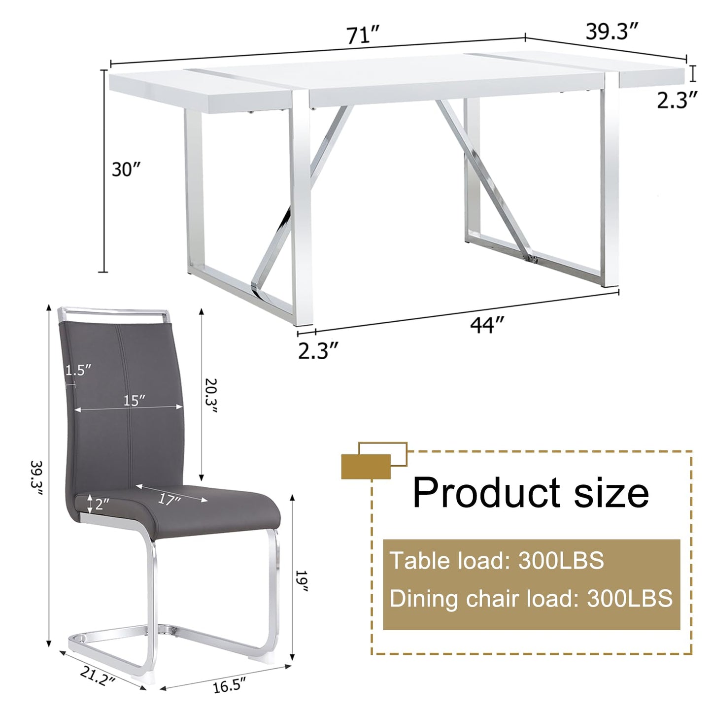 Dining Table Set for 4，5 Piece Dining Table Set