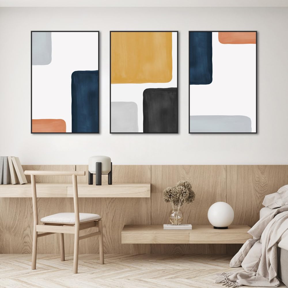 Wall Art, Modern Abstract Canvas Wall Art 3 Piece Set Of Painted Prints