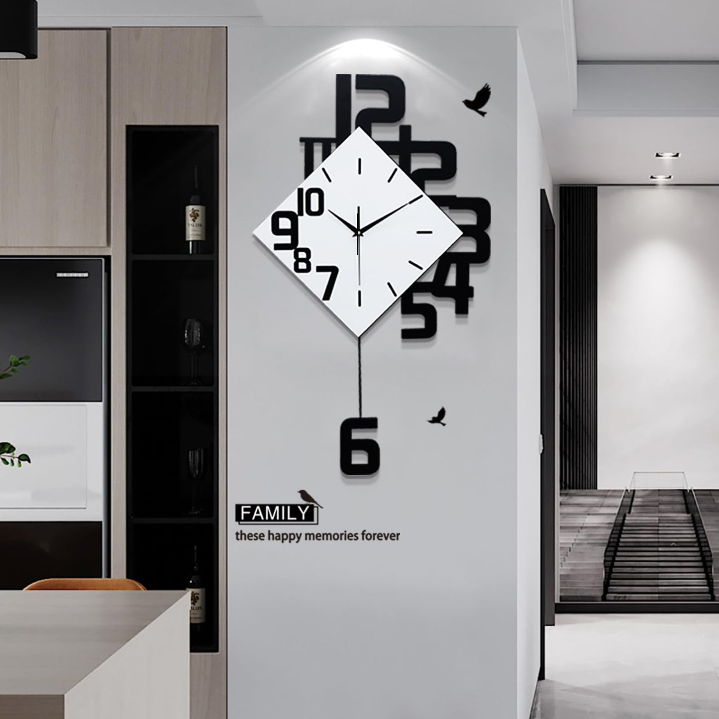 Modern Large Wall Clocks for Living Room Decor Big Silent Pendulum