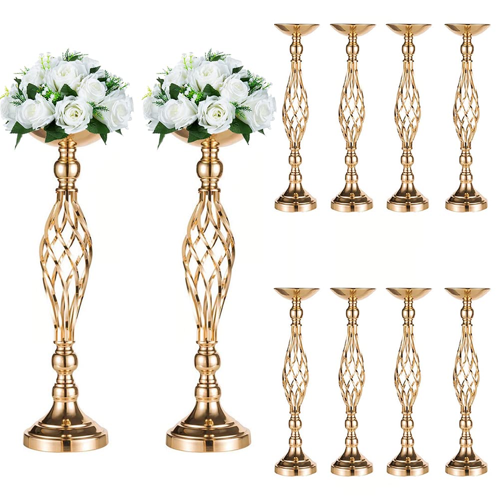 10Pcs/Set Metal Flower Vase, Wedding/Party Flowers Centerpieces for Table