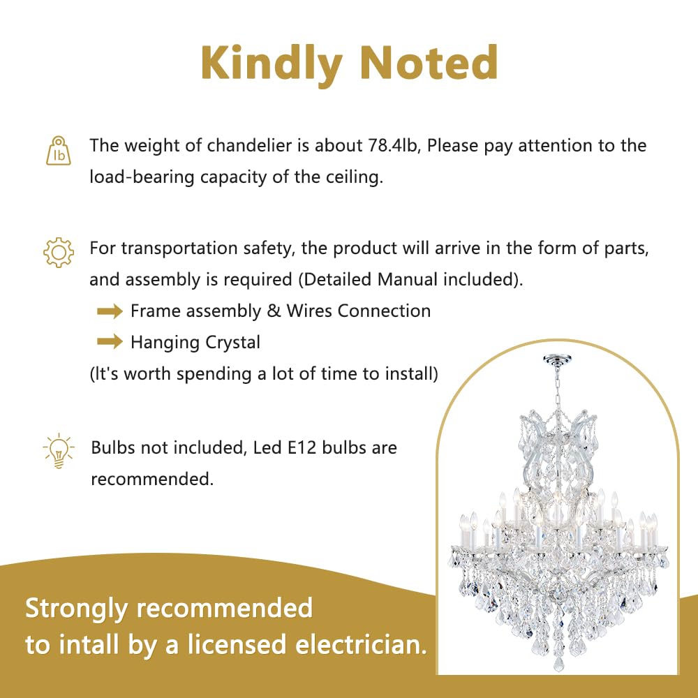 Large Gold Modern Crystal Chandelier Light Fixtures