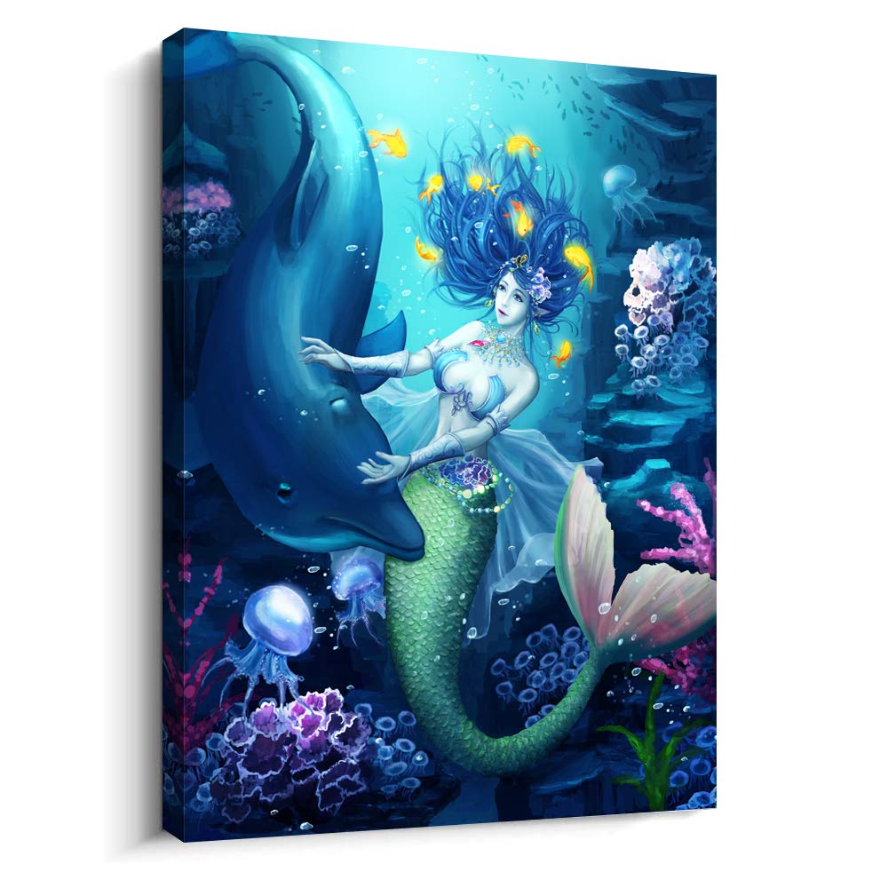 Canvas Wall Art -  Mermaid Artwork Wall 12" x 16" inch