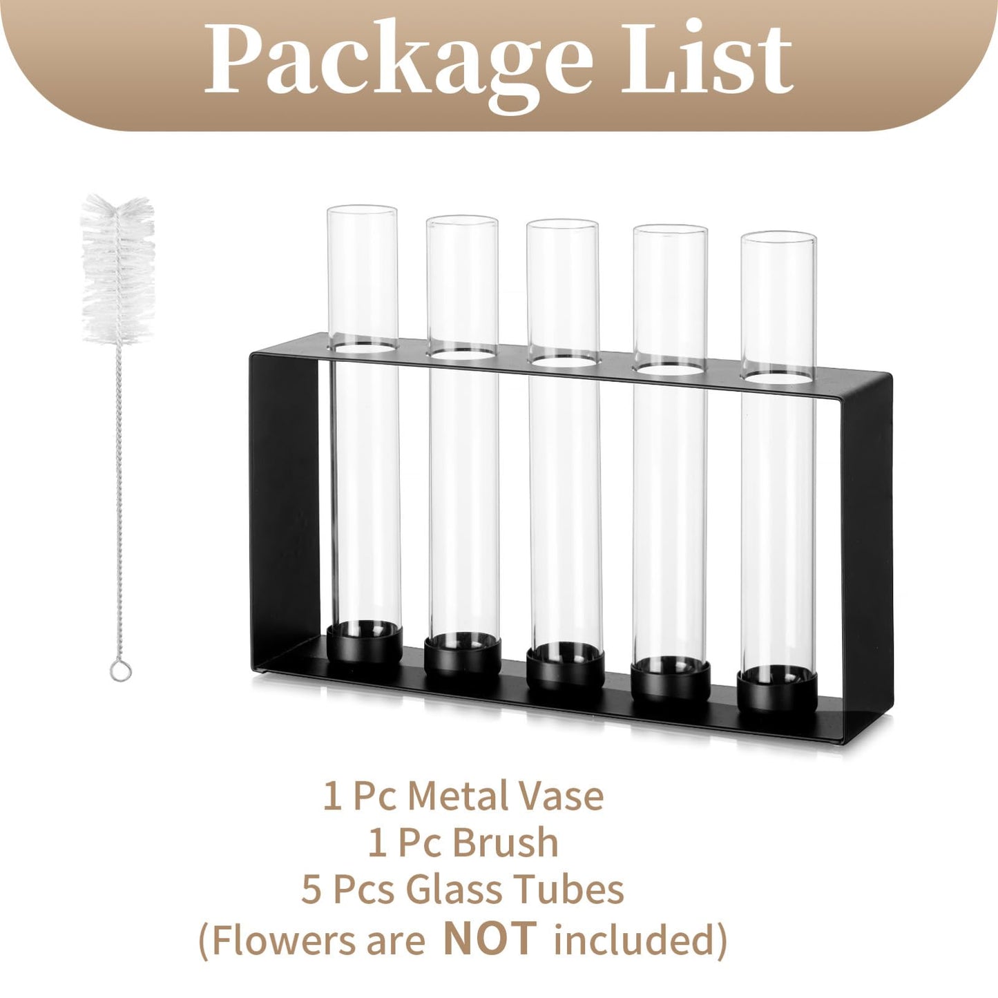 Plants Propagation Station - Glass Terrarium Vase with 5 Test Tubes for Hydroponics Plants