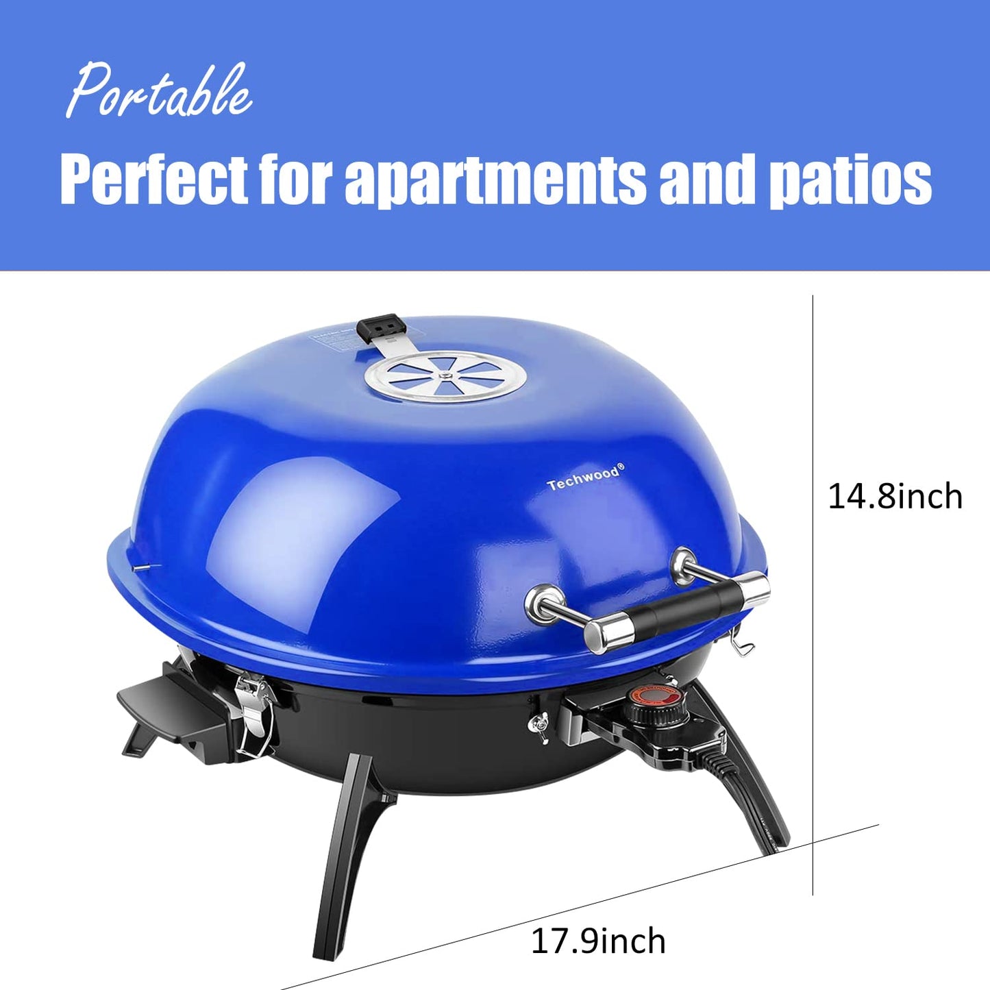 Electric BBQ Grill Techwood 15-Serving Indoor/Outdoor Electric Grill