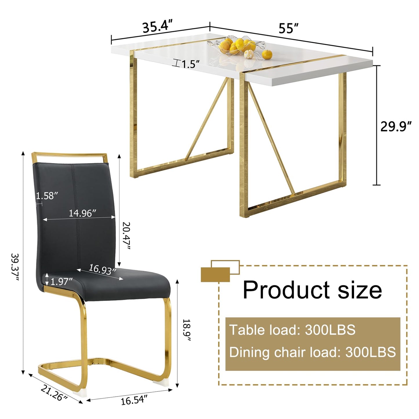 Dining Table Set for 4，5 Piece Dining Table Set