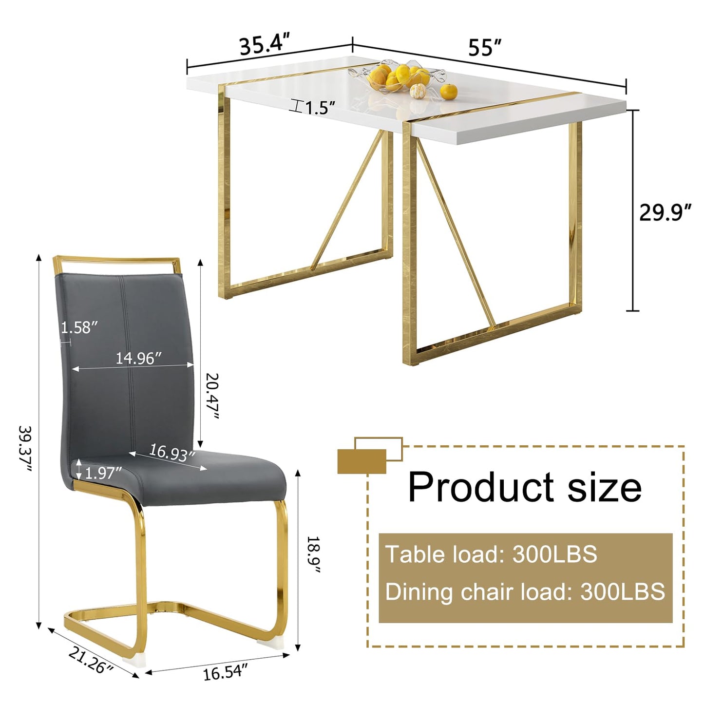 Dining Table Set for 4，5 Piece Dining Table Set