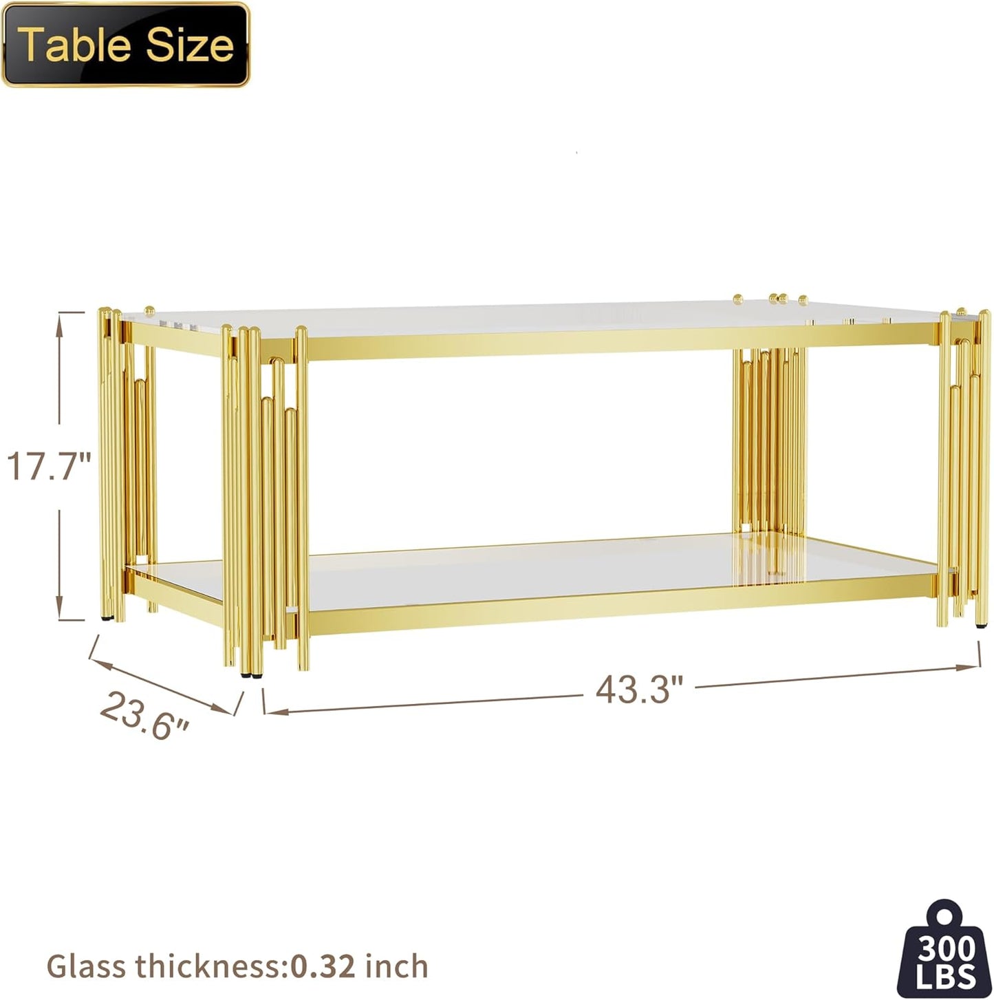 Modern Living Room Table Gold Stainless Steel Metal Leg Rectangular